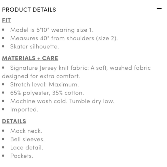 Torrid Mini Jersey Mock Neck Skater Dress Deep Black Long Bell Sleeve Size 2X - Picture 16 of 16